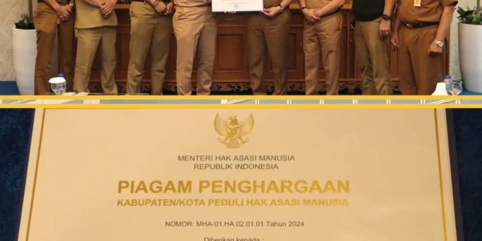 LAMPUNG UTARA RAIH PENGHARGAAN KABUPATEN/KOTA PEDULI HAK ASASI MANUSIA TAHUN 2023