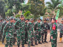 Pertahankan Ritme Kerja, Satgas TMMD 129 Kodim 0412/Lampung Utara Apel pagi Satukan Tekad bersama Warga.